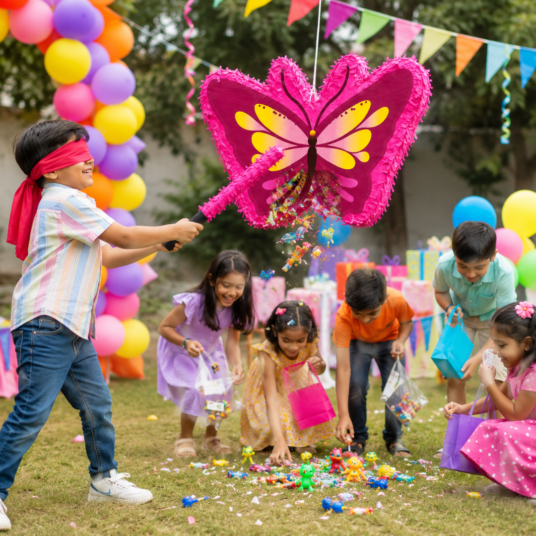 Mini Butterfly Shaped Pinata Khoi Bag with Stick