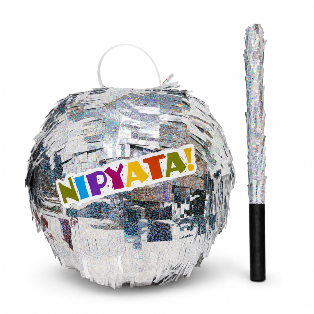 Disco Ball Shaped Pinata Khoi Bag with Stick