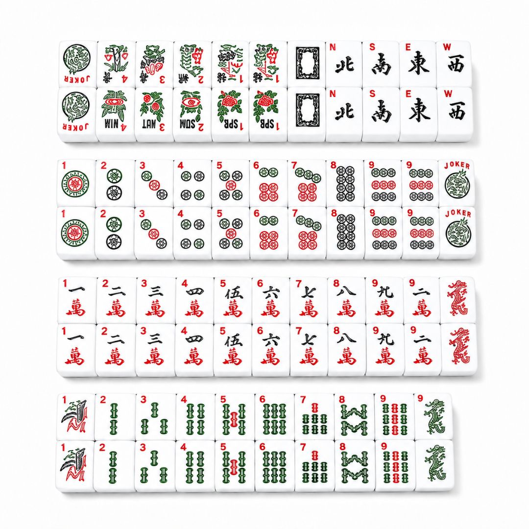 American Mahjong White Tiles Travel Set 30MM - 166 Tiles – Free Storage Box