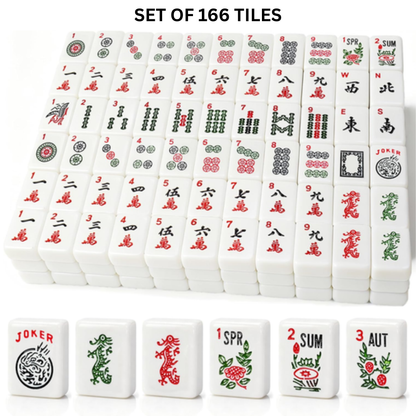 American Mahjong White Tiles Travel Set 30MM - 166 Tiles – Free Storage Box
