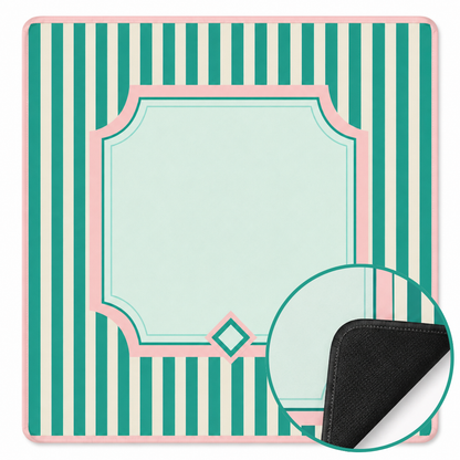 Mahjong Table Mat Dark & Light Green Print - 31 X 31 inches