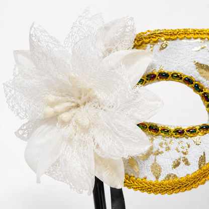 Hand Holding Mask - White & Gold