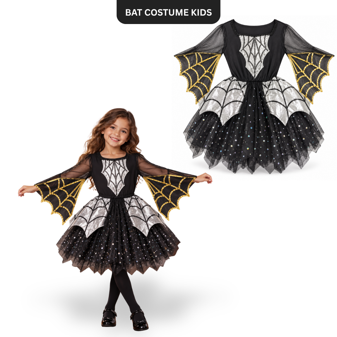 Bat Costume Kids - Size S - Age 3 to 5