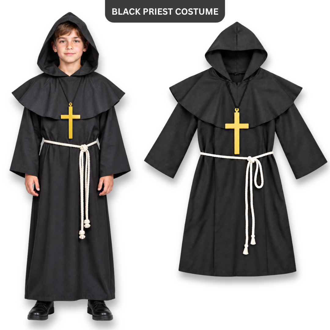 Black Priest Costume - Size XL - Age 10 to 12