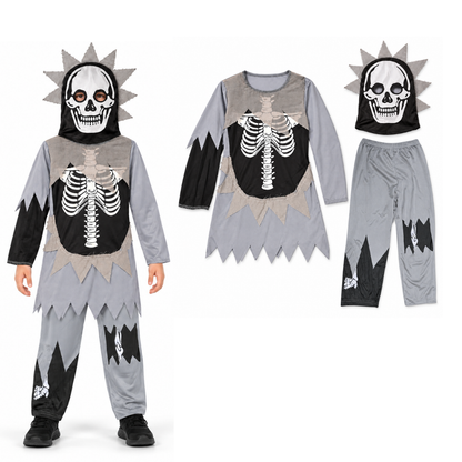 Skeleton Clothes Tattered Dress - Size M - Age 5 to 7