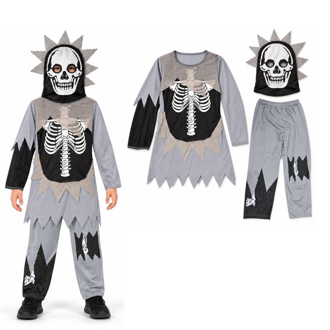 Skeleton Clothes Tattered Dress - Size L - Age 7 to 9