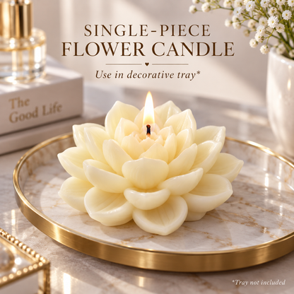 Blue & White Flower Luxury Aroma Candle Bouquet in Gift Box | Decorative Floral Scented Candle Arrangement for Gifting & Celebrations