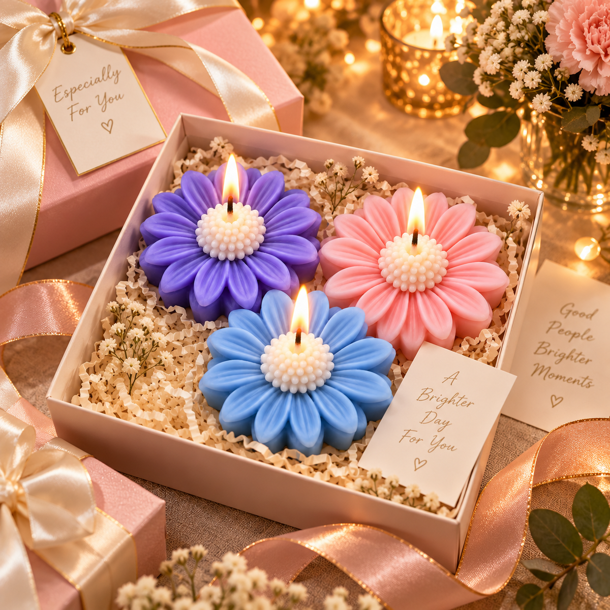 Daisy Candle Handheld Bouquet | Colourful Flower-Shaped Candle Bouquet with Elegant Gift Wrap for Birthday, Anniversary, Wedding & Gifting