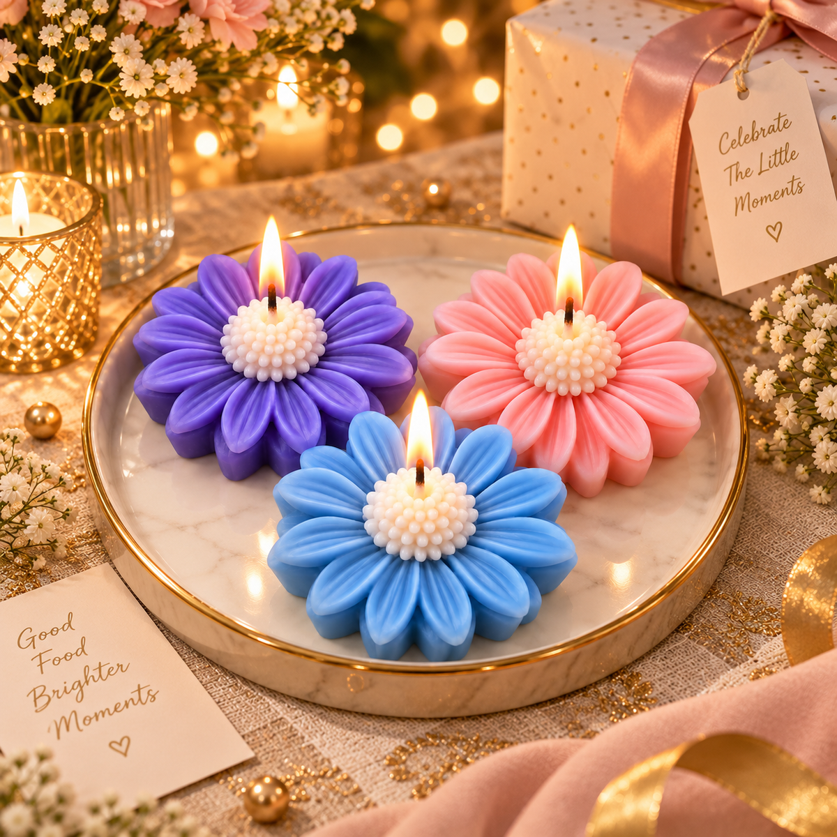 Daisy Candle Handheld Bouquet | Colourful Flower-Shaped Candle Bouquet with Elegant Gift Wrap for Birthday, Anniversary, Wedding & Gifting
