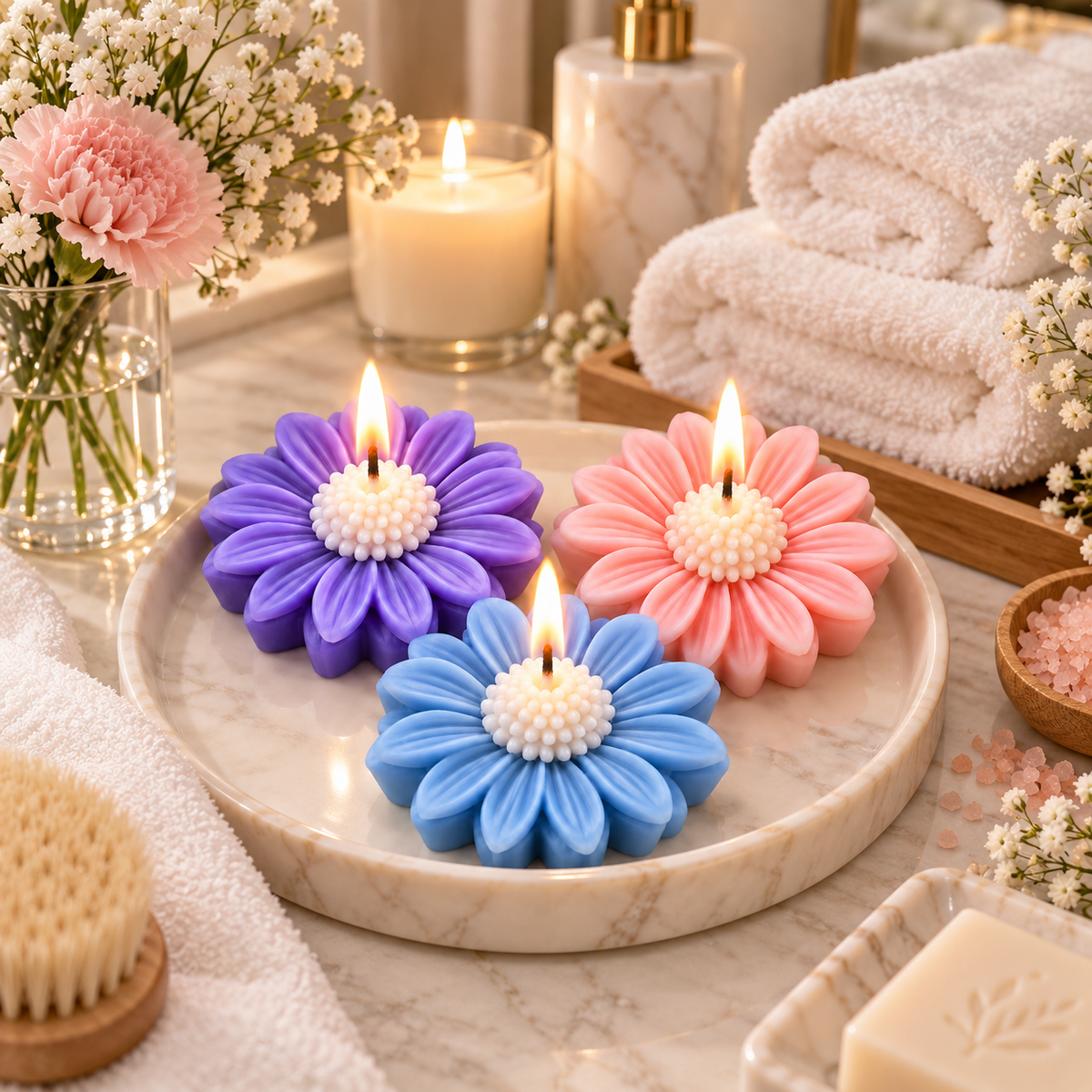 Daisy Candle Handheld Bouquet | Colourful Flower-Shaped Candle Bouquet with Elegant Gift Wrap for Birthday, Anniversary, Wedding & Gifting