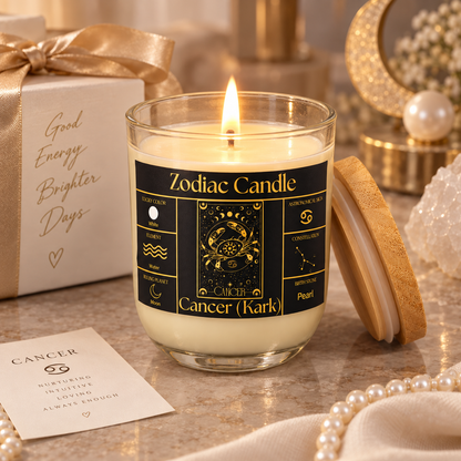 Cancer Zodiac Candle (Kark Rashi) | Luxury Scented Astrology Candle with Cancer-Inspired Colour & Fragrance in Glass Jar
