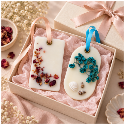 Assorted Aroma Wax Sachet Tablets - Pack of 2 | Decorative Scented Wax Tablets with Dried Flowers for Wardrobe, Drawer & Gifting