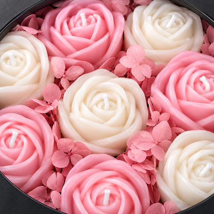 Luxury Aroma Flower Candle Gift Set in Window Box | Assorted Rose-Shaped Scented Candles for Birthday, Anniversary, Wedding & Gifting