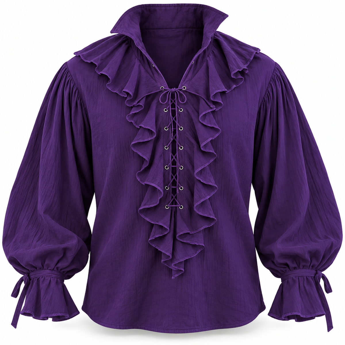 Pirate of the Seven Seas Purple Costume Shirt – Size L | Pirate Fancy Dress Top for Halloween, Theme Parties & Costume Events