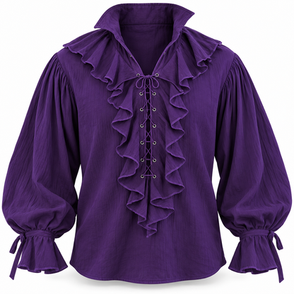 Pirate of the Seven Seas Purple Costume Shirt – Size L | Pirate Fancy Dress Top for Halloween, Theme Parties & Costume Events