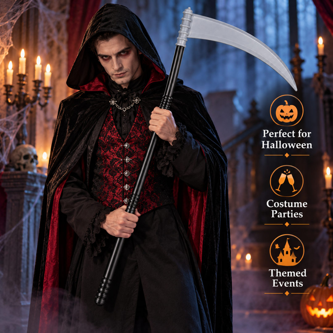 Dracula Axe Costume Prop – Grey & Black | Halloween Fancy Dress Accessory for Vampire, Horror & Spooky Theme Parties