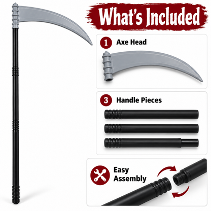 Dracula Axe Costume Prop – Grey & Black | Halloween Fancy Dress Accessory for Vampire, Horror & Spooky Theme Parties