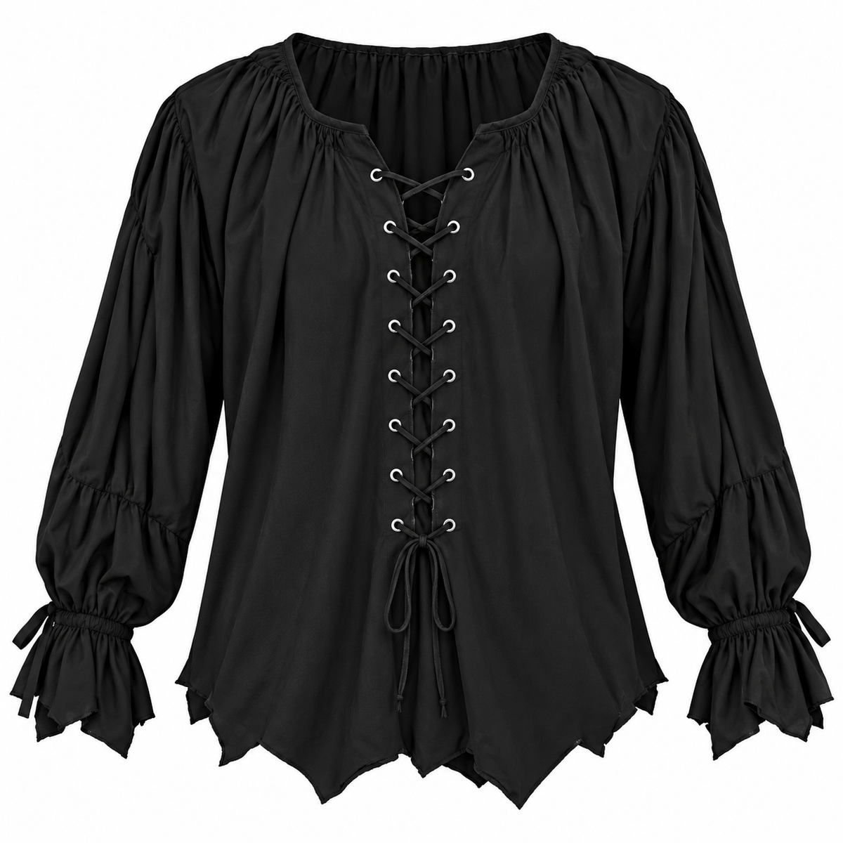 Pirate of the Seven Seas Black Costume Shirt – Size L | Pirate Fancy Dress Top for Halloween, Theme Parties & Costume Events