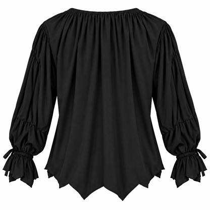 Pirate of the Seven Seas Black Costume Shirt – Size L | Pirate Fancy Dress Top for Halloween, Theme Parties & Costume Events