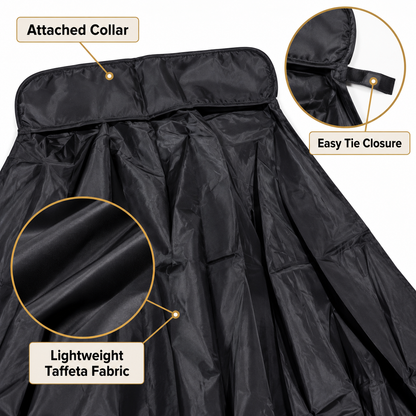Long Black Taffeta Cape with Collar for Adults | 60 Inch Halloween Fancy Dress Cloak for Vampire, Witch & Costume Parties
