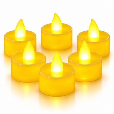 LED Diya Candles – Set of 6 | Glowing Flameless Diyas for Diwali, Pooja, Rangoli, Weddings & Festive Home Decoration