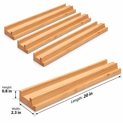 Pine Wood Mahjong Racks – Set of 4 | 20 Inch Wooden Tile Holders for Mahjong Game, Tabletop Games & Game Nights