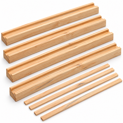 Pine Wood Mahjong Racks – Set of 4 | 20 Inch Wooden Tile Holders for Mahjong Game, Tabletop Games & Game Nights
