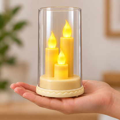 LED Acrylic 3-in-1 Pencil Candle Stand | Decorative LED Candle Holder for Diwali, Home Decor, Weddings & Festive Celebrations