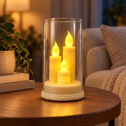 LED Acrylic 3-in-1 Pencil Candle Stand | Decorative LED Candle Holder for Diwali, Home Decor, Weddings & Festive Celebrations
