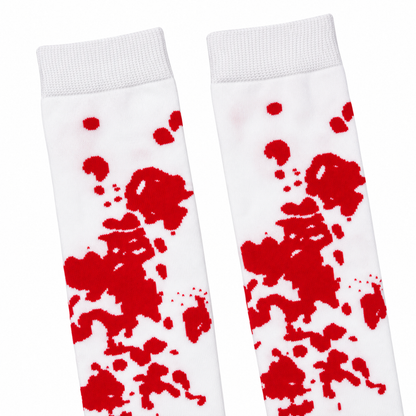 Bloody Red & White Halloween Leggings | Horror Fancy Dress Legwear for Zombie Costumes, Scary Theme Parties & Costume Events