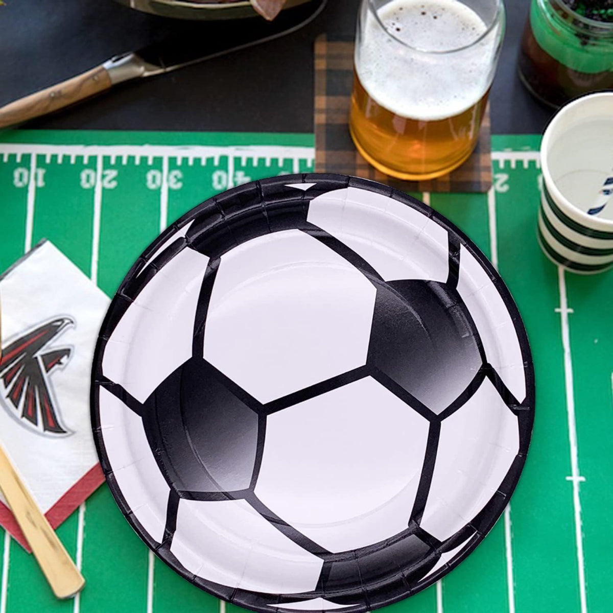 "Soccer Theme Party Paper Plates 10PC - Football Tableware | Wanna Party" - Image 3