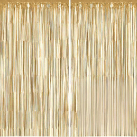 Champagne Gold Foil Curtain 2Pcs - Party Decor Pack | Wanna Party - Image 6