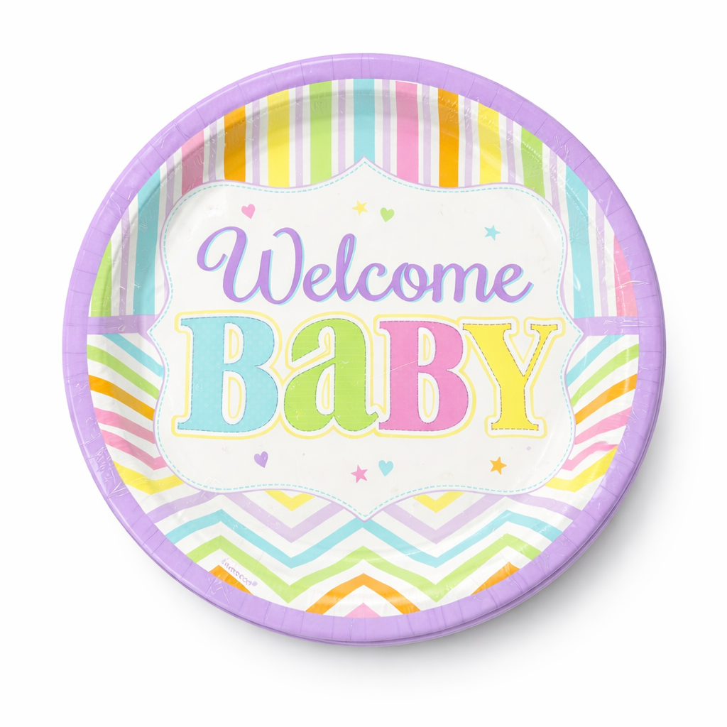 Baby Shower Theme Party Paper Plates - 9 inches - 8PC