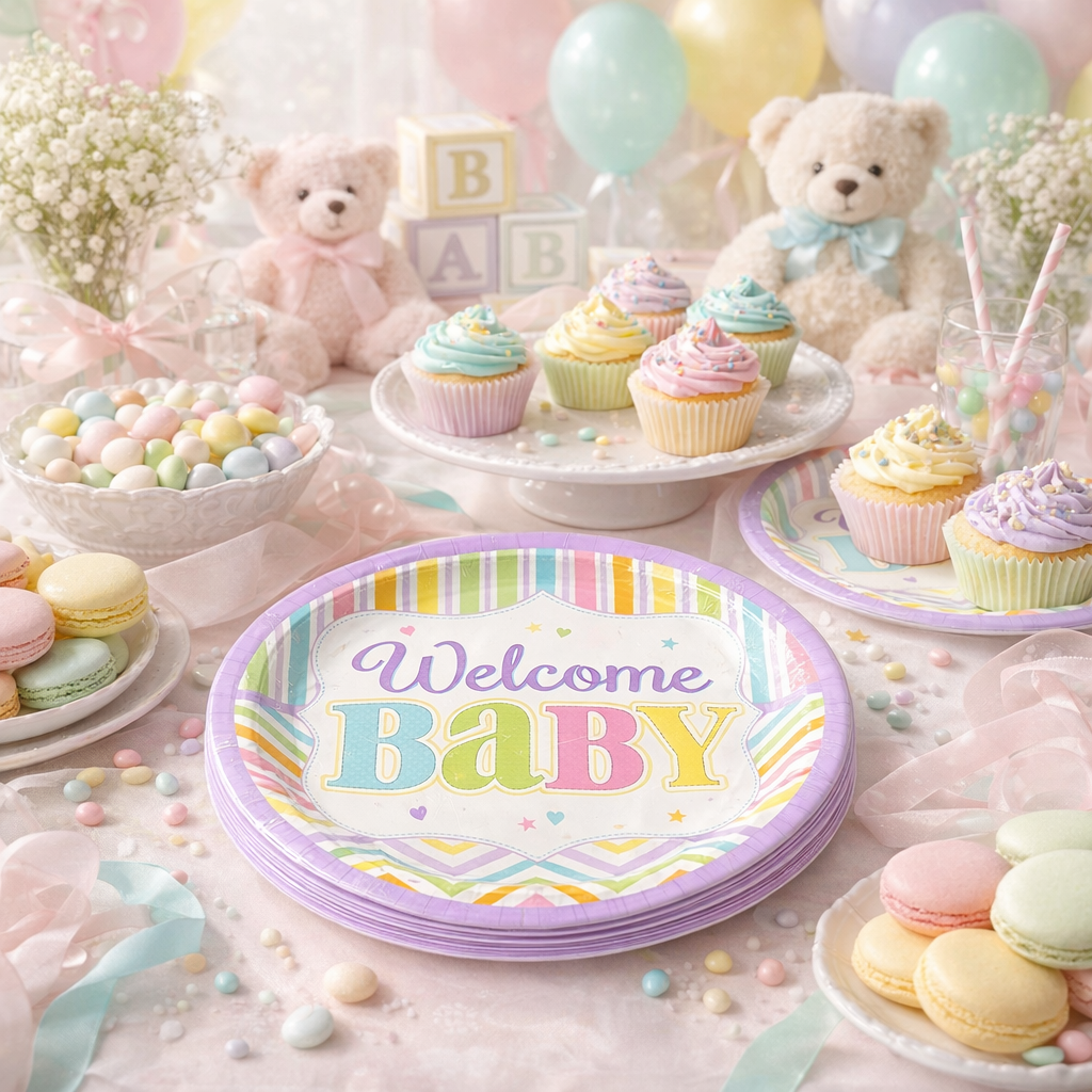 Baby Shower Theme Party Paper Plates - 9 inches - 8PC