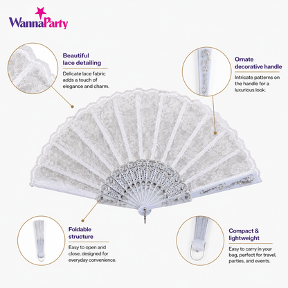 White Net Fan Wedding Favor