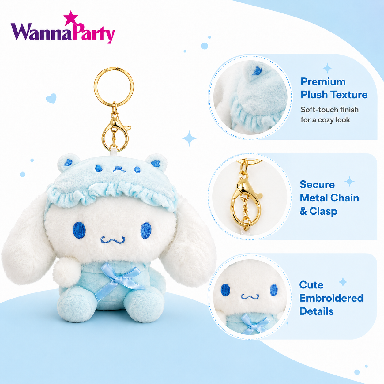 Cinnamon Roll Plushy Key Chain - 1PC