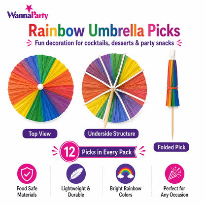 Umbrella Drinks Topper - 12PC