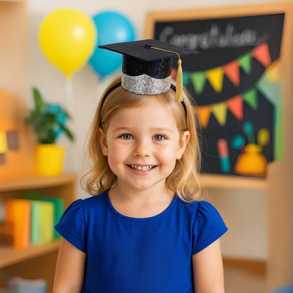 Glittery Graduation Top Hat with Headband - 1PC