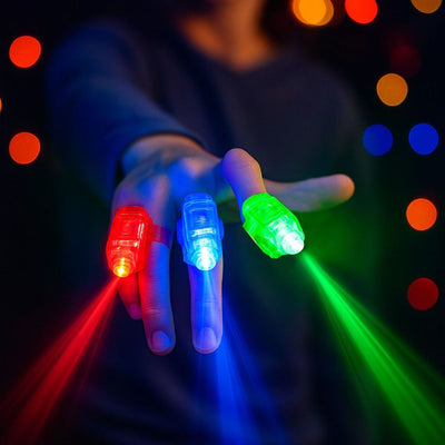 LED Finger Rings | Fun Party Favors - 4PC - Wanna Party - front