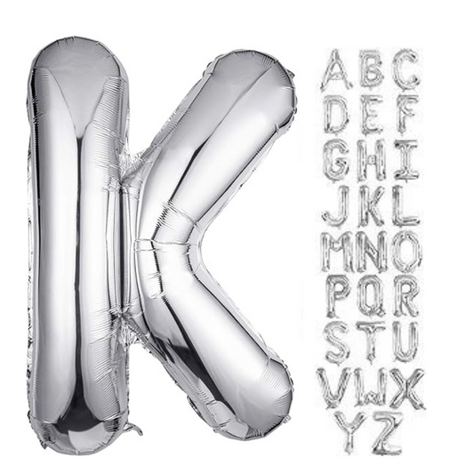 16 Letter K Silver Balloon