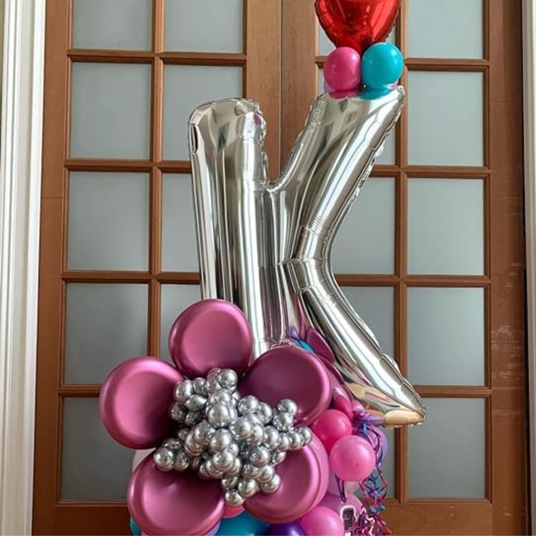 16 Letter K Silver Balloon