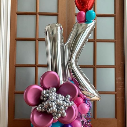 16 Letter K Silver Balloon