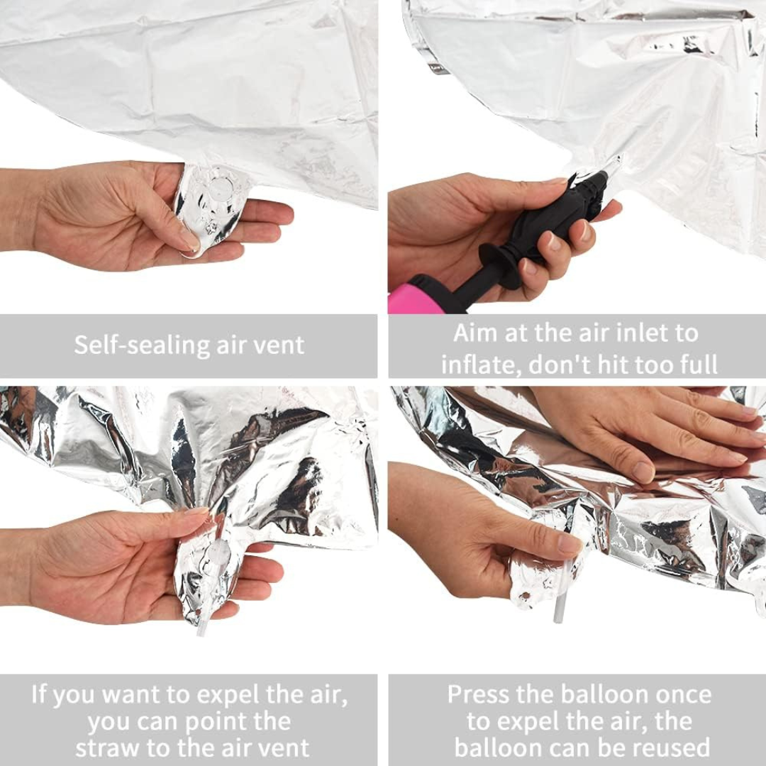 Letter T Silver Foil Balloon - 16 inches - 1PC