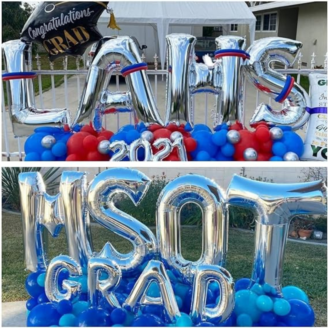 Letter T Silver Foil Balloon - 16 inches - 1PC
