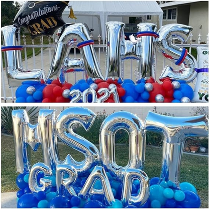 Letter T Silver Foil Balloon - 16 inches - 1PC