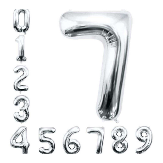 16" Numerical 7 Silver Balloon