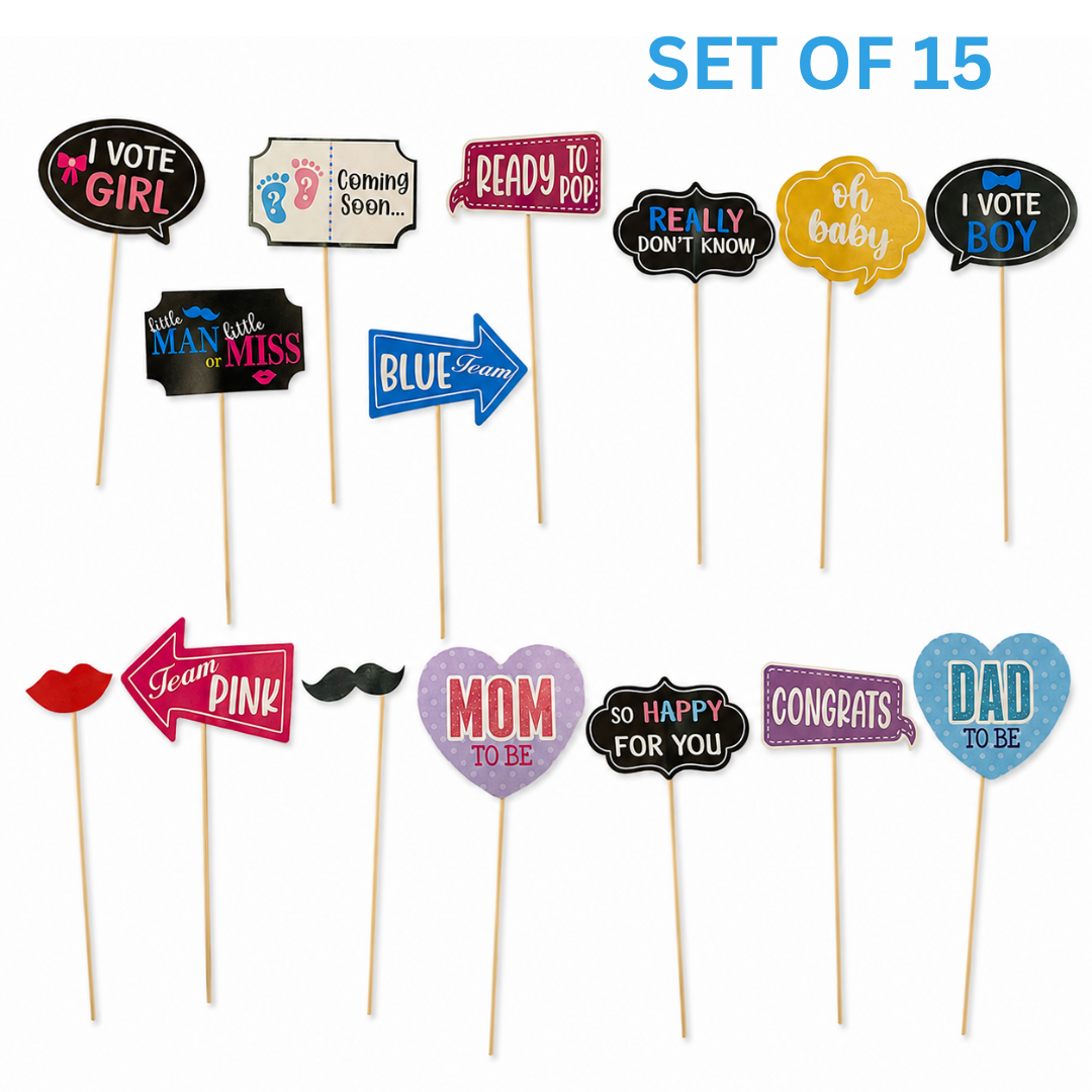 Baby Shower Photo Props - 15PC