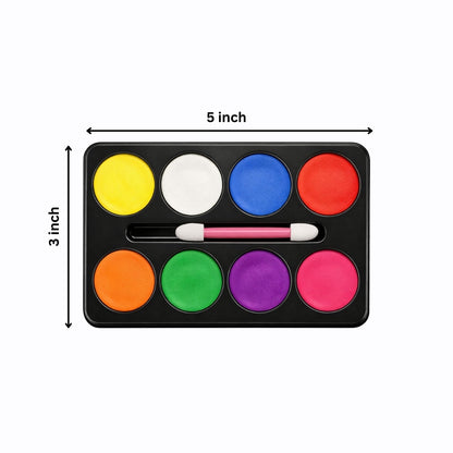 Halloween Face and Body Paint Makeup Kit - 8 Colors Non-Toxic Face Paint Palette with Brush