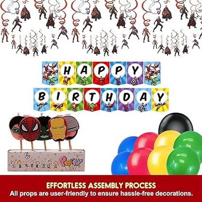 Superhero Theme Happy Birthday Decor Set - 35PC