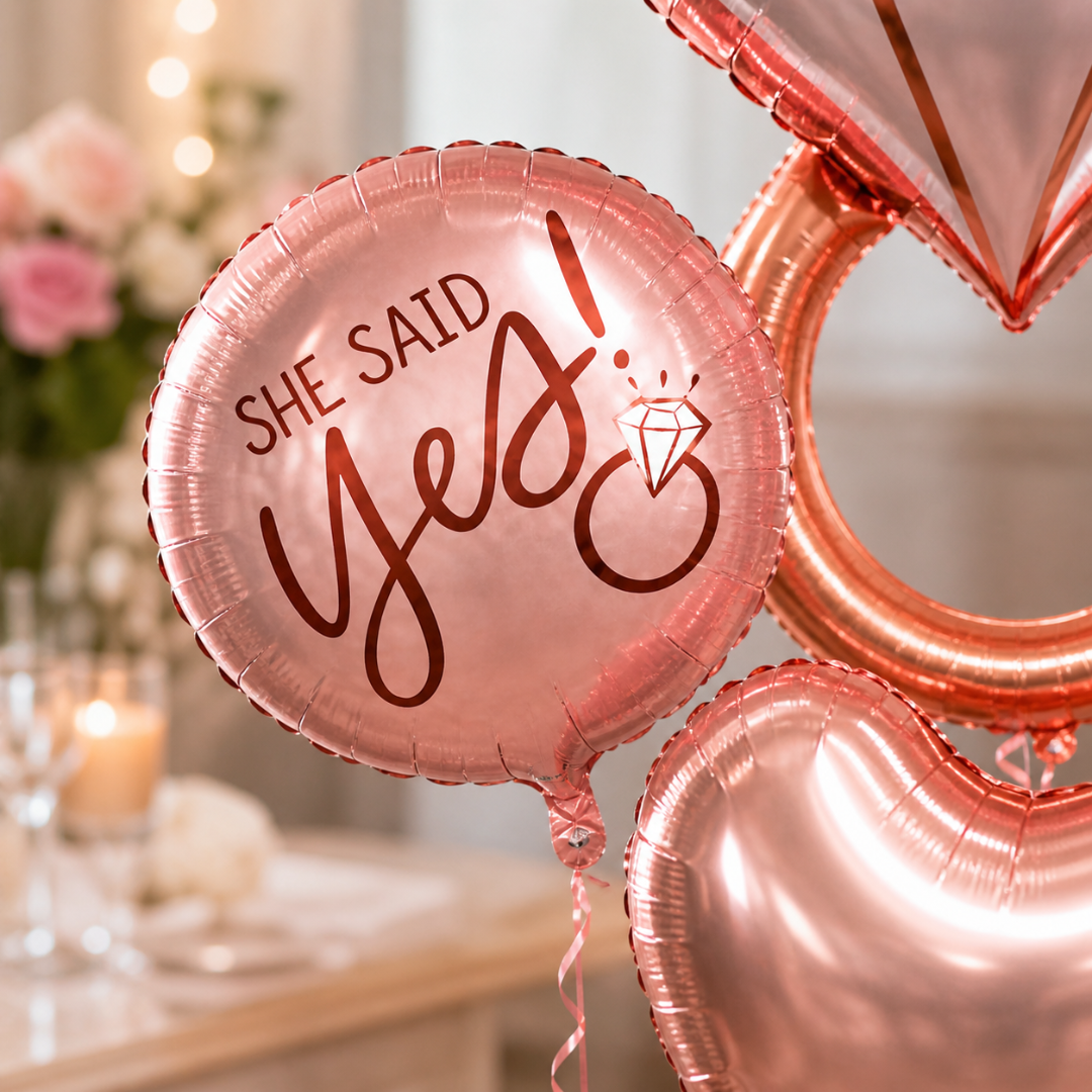 Bachelorette Balloon Bouquet Set with Ring Shape & Mr & Mrs Balloons | Bridal Shower Decoration | Helium Filled & Delivered Inflated